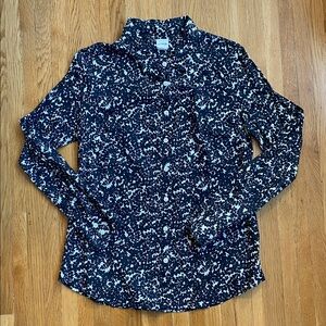 J. Crew Black and White Floral Shirt